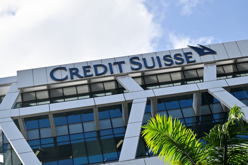 A view of the Credit Suisse office in Singapore