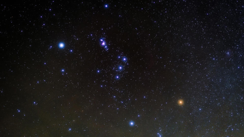 northern hemisphere night sky: Orion