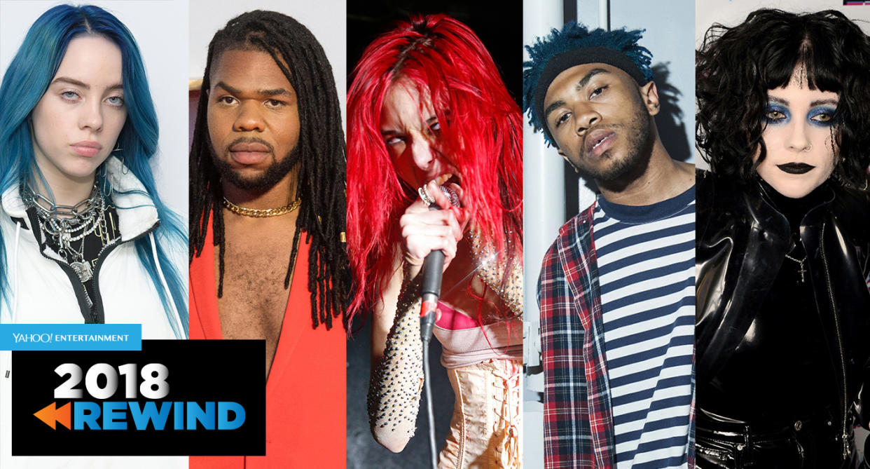 Billie Eilish, MNEK, Starcrawler, Brockhampton, and Pale Waves. (Photos: Getty Images)