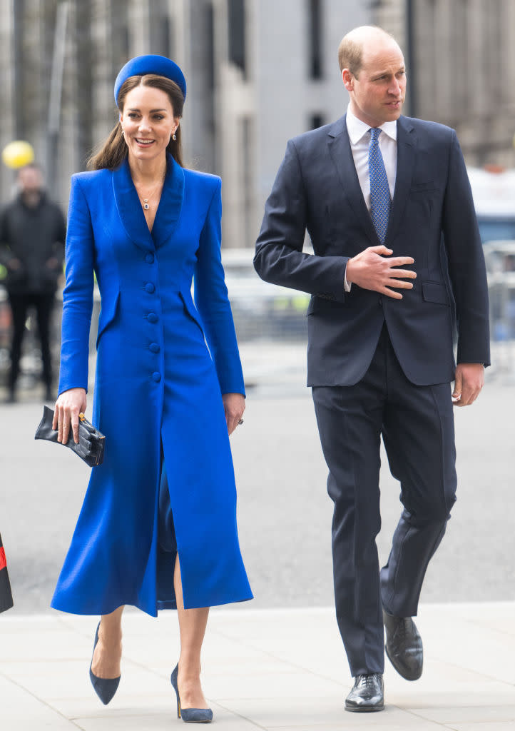 The Duke and Duchess of Cambridge were among other senior royals representing the Queen, who was unable to attend the service. (Getty Images)