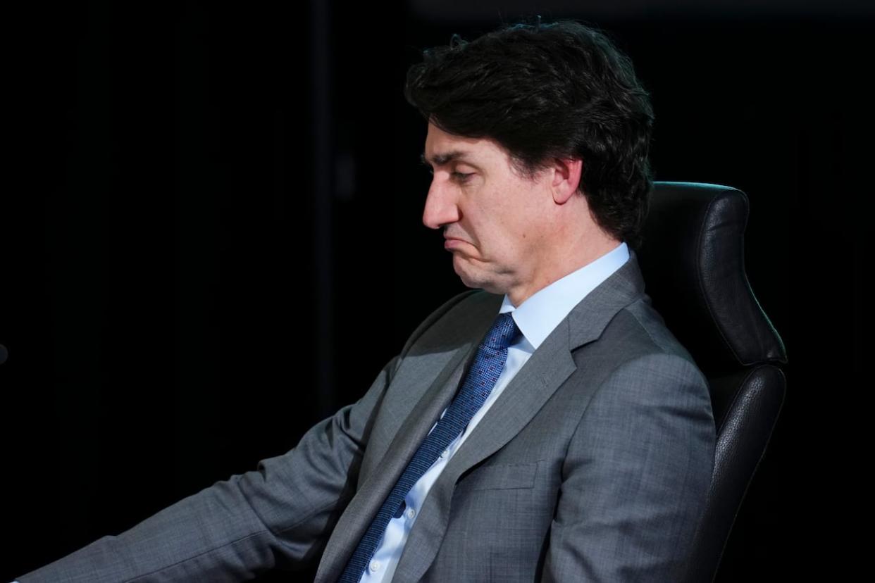 Prime Minister Justin Trudeau appears as a witness at the Public Inquiry Into Foreign Interference in Federal Electoral Processes and Democratic Institutions in Ottawa on Wednesday, April 10, 2024. (Sean Kilpatrick/Canadian Press - image credit)