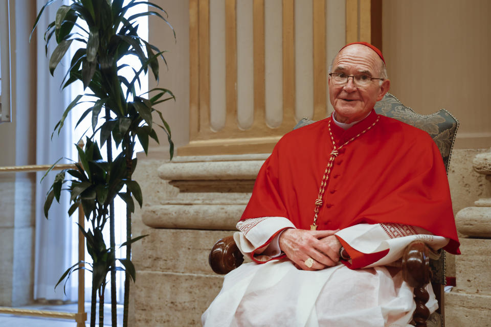 New Cardinal Stephen Brislin, Archbishop of Cape Town, poses for a photo at the end of the consistory where Pope Francis elevated 21 new cardinals in St. Peter's Square at The Vatican, Saturday, Sept. 30, 2023. (AP Photo/Riccardo De Luca)