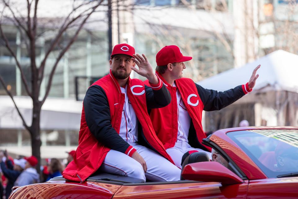 Graham Ashcraft, left, had his next start pushed back one day, so he will face Atlanta on Monday.