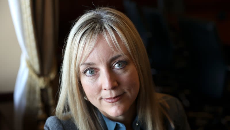 Aimee Winder Newton, senior adviser and director of the Utah Office of Families, poses for a portrait at the Capitol in Salt Lake City on Friday, Feb. 23, 2024. Winder Newton is also a Salt Lake County council member.