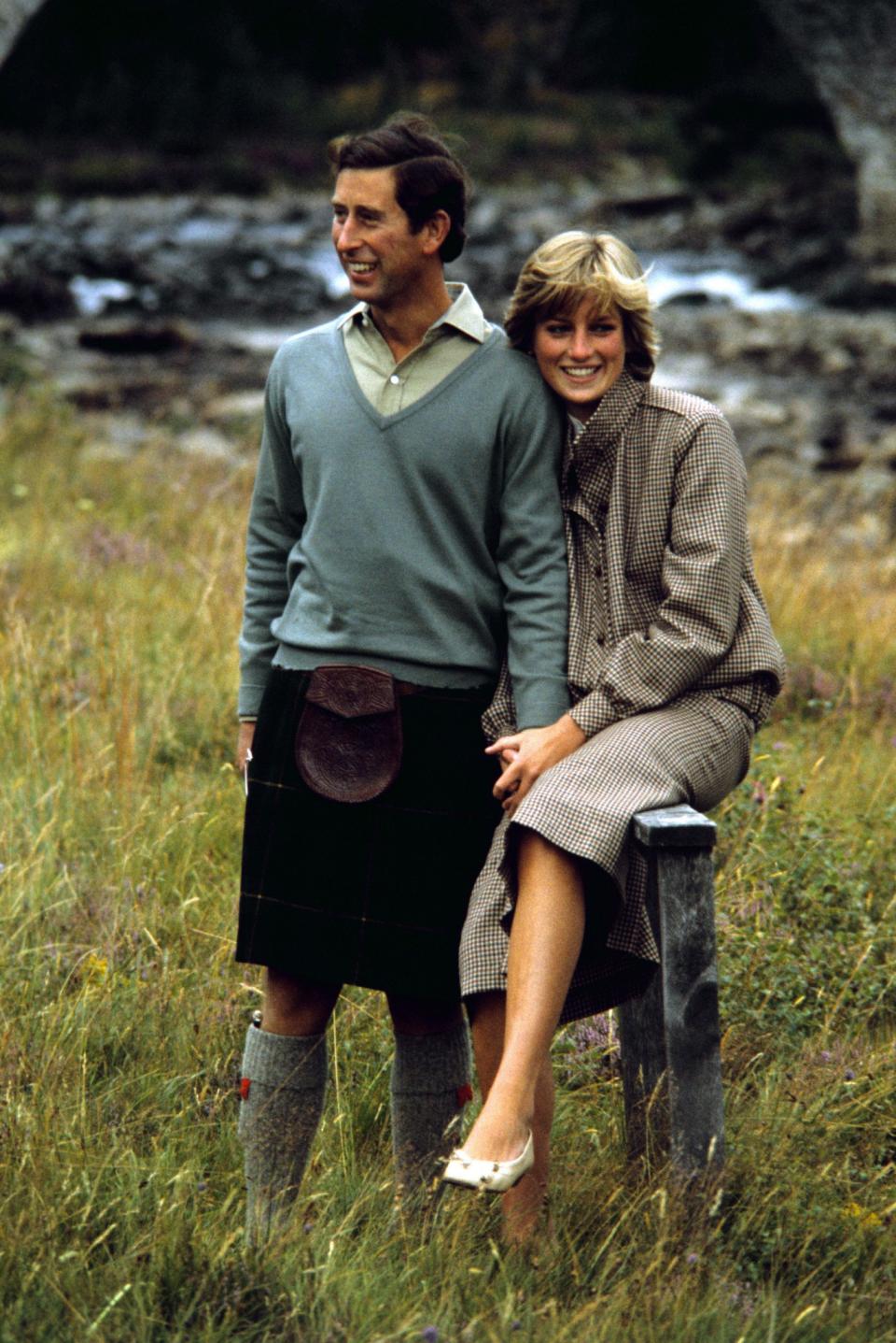 On her honeymoon at Balmoral in Scotland in August 1981.
