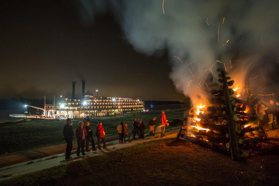 American Queen Voyages' Holidays on the River cruises include bonfires.