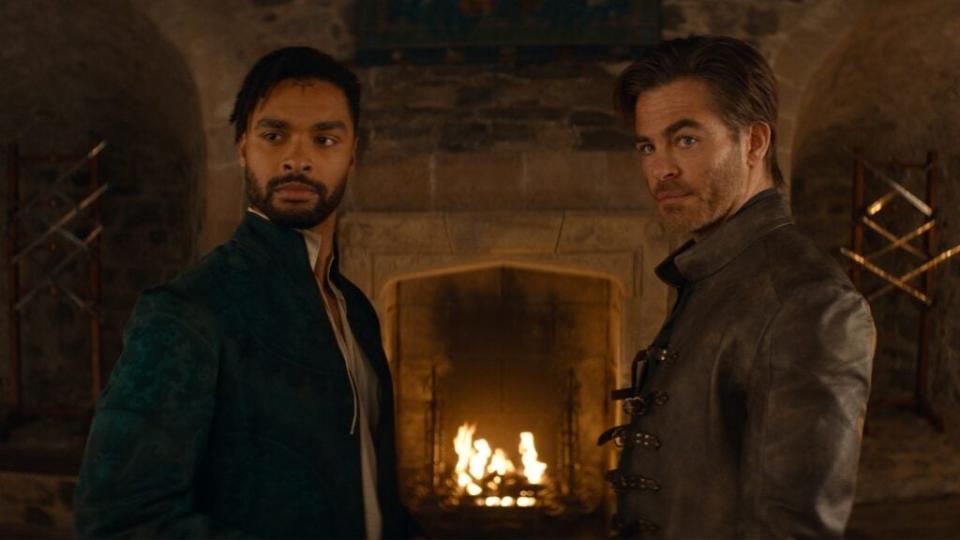 Rege-Jean Page plays Xenk and Chris Pine plays Edgin in Dungeons & Dragons: Honor Among Thieves from Paramount Pictures and eOne.