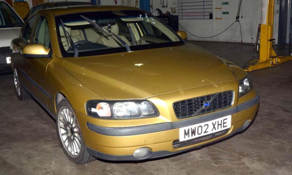 The gold-coloured Volvo car used to spring Walmsley.