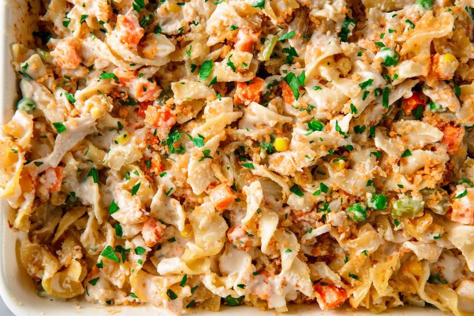 Chicken Pot Pie Noodle Bake