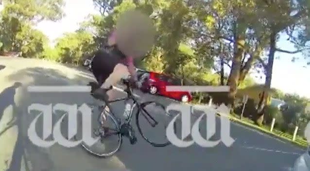 The cyclist was left with minor injuries and his wife called police. Photo: West Australian