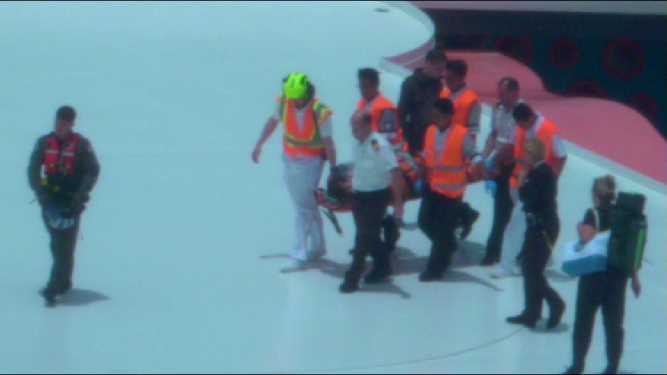 A Coast Guard MH-60T Jayhawk helicopter aircrew conducted a medevac for a Disney Fantasy cruise ship passenger, Monday, in the Atlantic Ocean 180 miles northwest of Aguadilla, Puerto Rico.