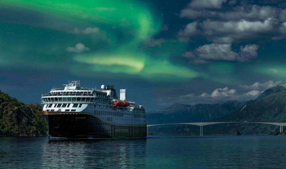 Havila ships use batteries for four hours of silent sailing in search of the Northern Lights (Havila Voyages)