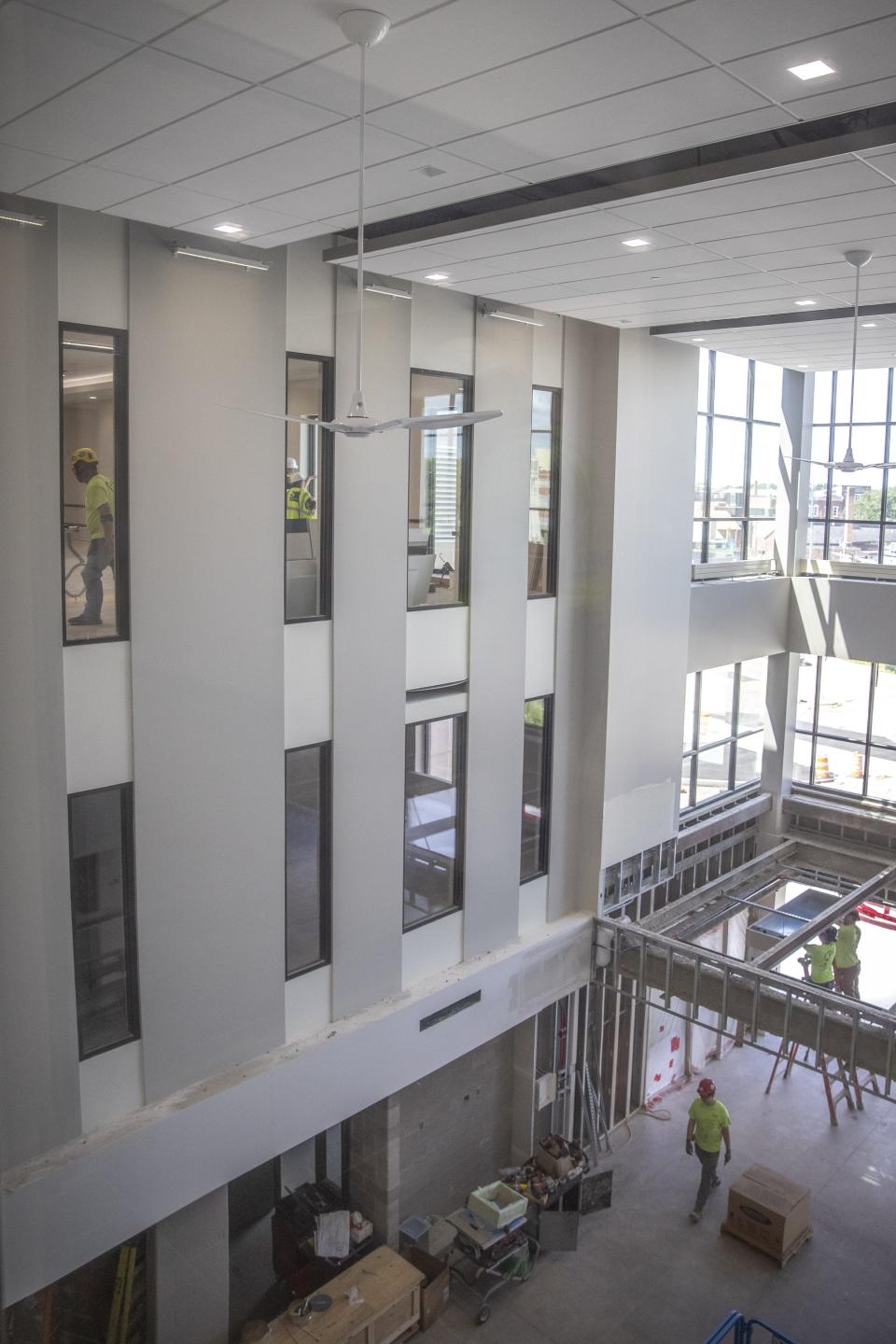 A three-story atrium will greet guests when they walk into the new portion of the Wood County Courthouse when it opens to the public early in the new year.