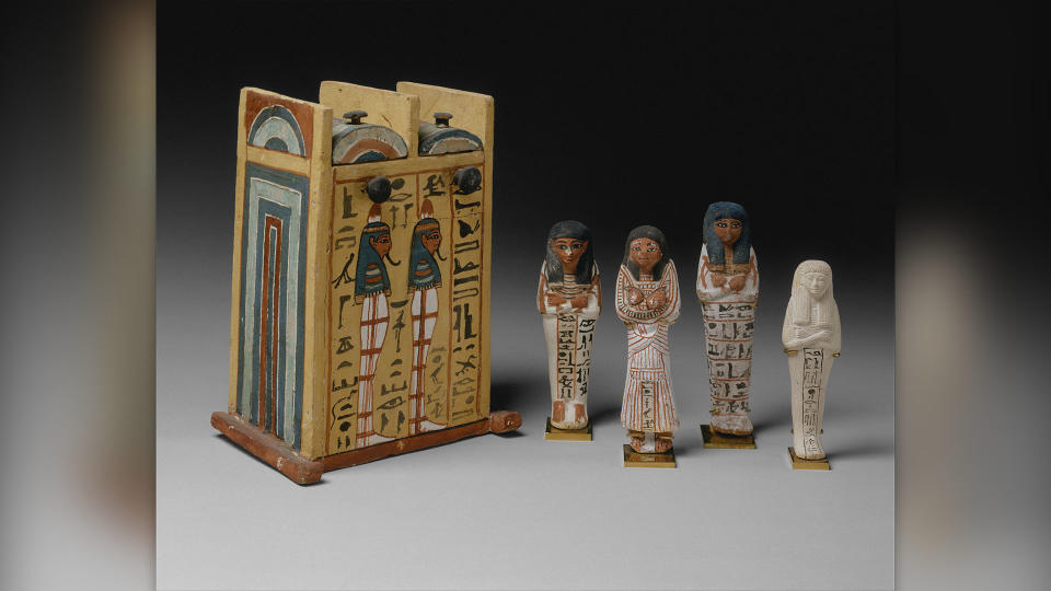 Shabti box and shabtis.