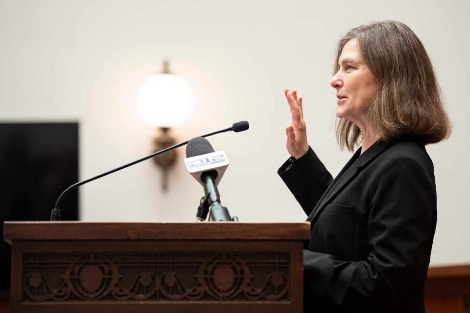 Chief Justice Meagan Flynn swore in 10 licensed paralegals to the bar at the Oregon Supreme Court on Friday, March 29, 2024, in Salem, Ore.