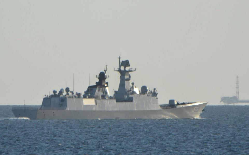 The Royal Navy escorted a flotilla of Chinese warships through English waters as it prepared to carry out drills with Vladimir Putin's forces - Credit: Rob Verkerk