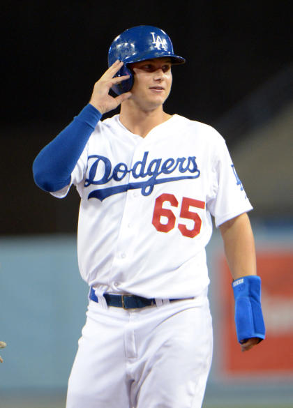 Joc Pederson had his first major league hit. (USA Today)