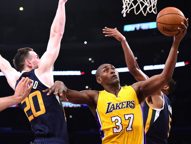 Metta World Peace’s vertical is not what it once was. (Getty)