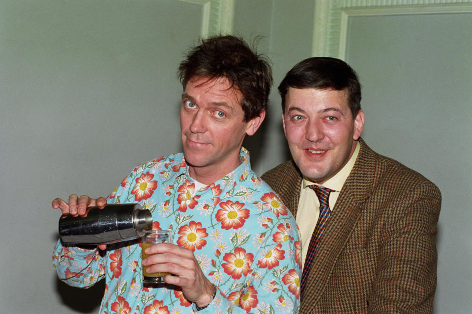 HUGH LAURIE [L] AND STEPHEN FRY, DURING A PHOTOCALL IN LONDON FOR A NEW SERIES OF "A BIT OF FRY & LAURIE" TO BE SCREENED ON BBC-1. 