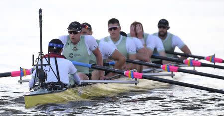 Britain Rowing - 2017 Oxford v Cambridge University Boat Race - River Thames, London - 2/4/17 Cambridge crew looks dejected after the Men's Boat Race Reuters / Toby Melville Livepic