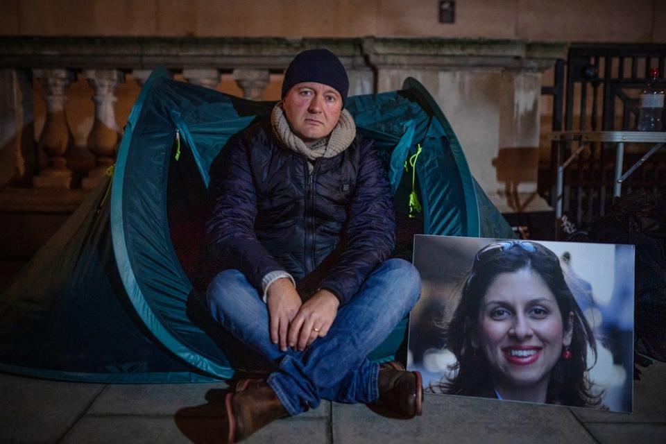 Richard Ratcliffe outside the Foreign Office in London (Aaron Chown/PA) (PA Wire)