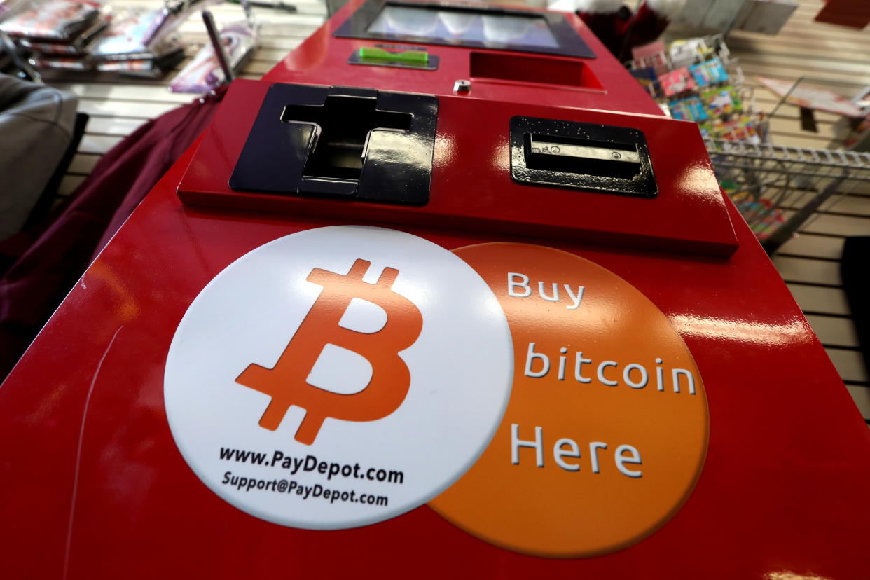 A PayDepot Bitcoin ATM machine is pictured in a shop in Union City, New Jersey, US