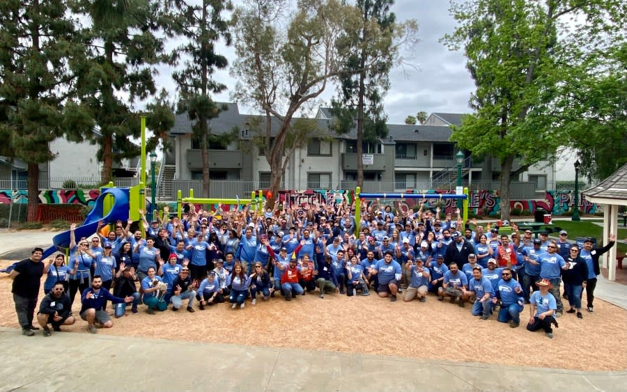Volunteers spent their day building a new playground at Little People's Park in Anaheim on Thursday, May 16, 2024. (City of Anaheim)