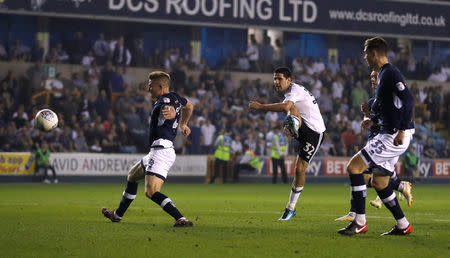 Soccer Football - Championship - Millwall v Fulham - The Den, London, Britain - April 20, 2018 Fulham's Aleksandar Mitrovic scores their third goal Action Images/Matthew Childs