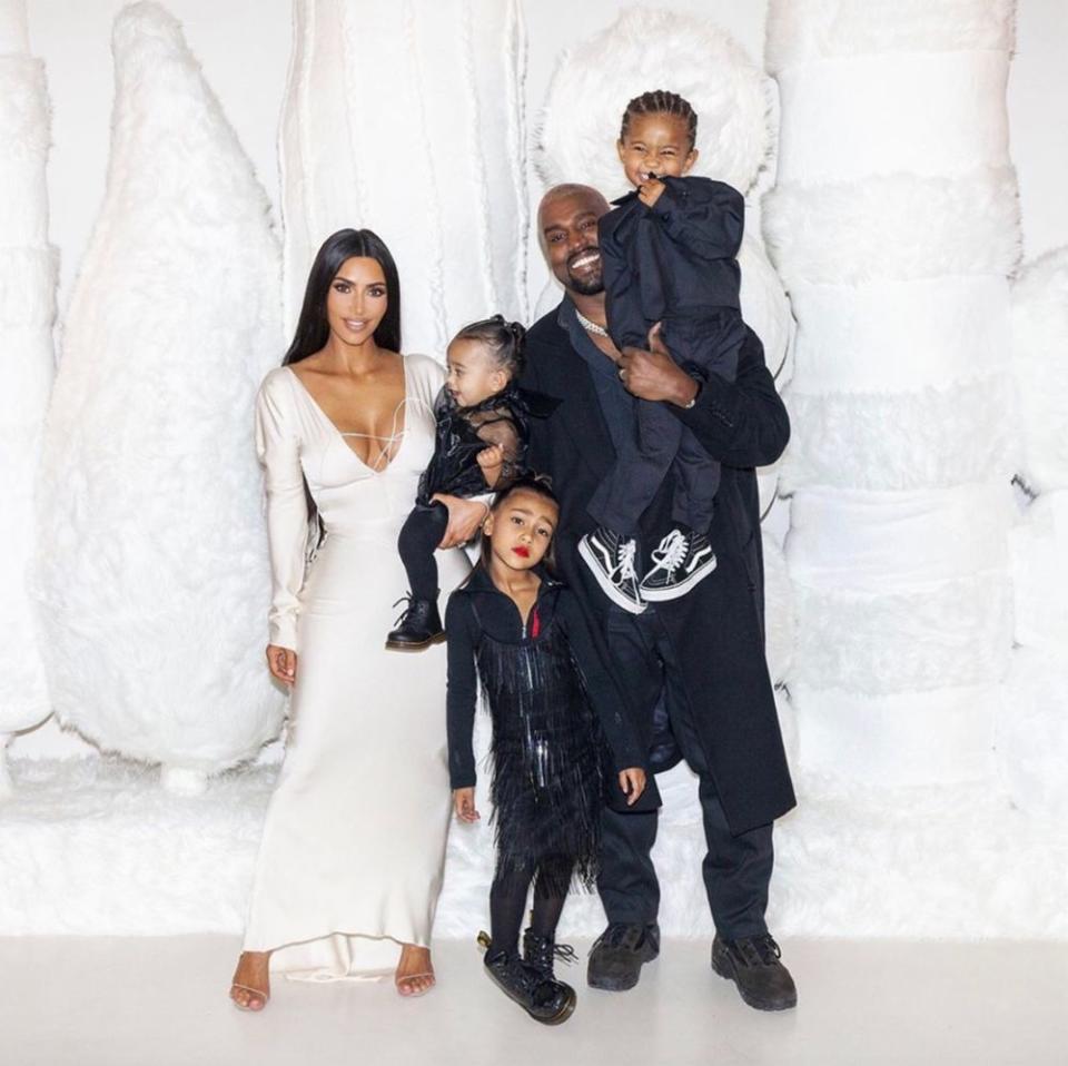 Kim Kardashian West and Kanye West with their children North, Saint and Chicago | Kim Kardashian Instagram