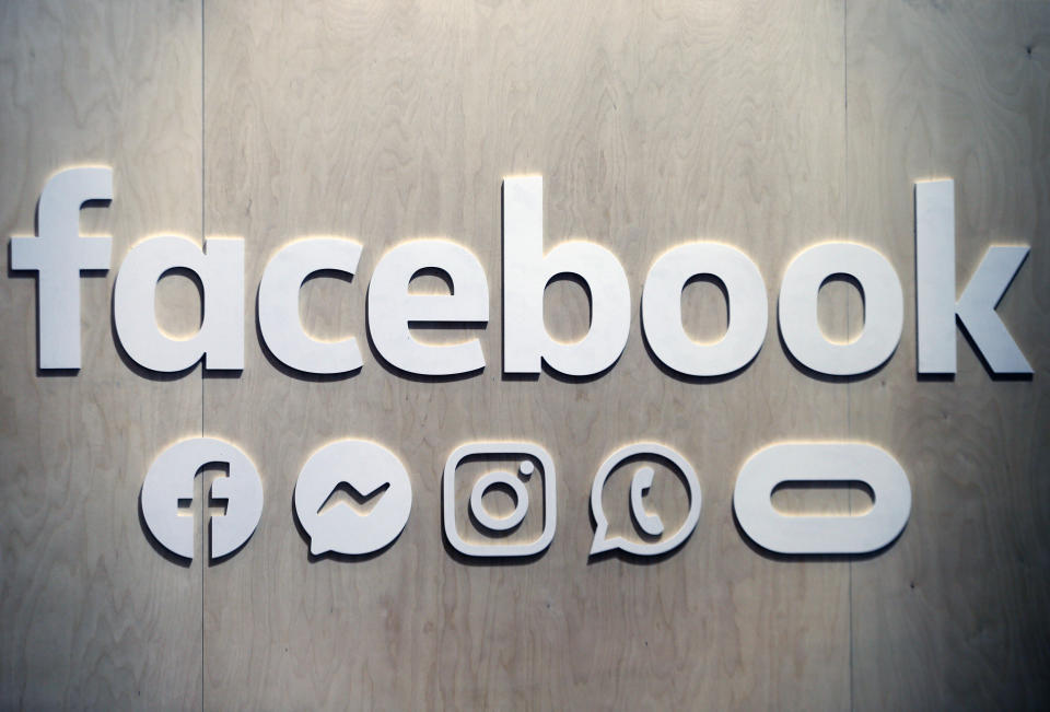 PARIS, FRANCE - MAY 16: The Facebook social media logo is displayed during the 4th edition of the Viva Technology show at Parc des Expositions Porte de Versailles on May 16, 2019 in Paris, France. Viva Technology, the new international event brings together 9000 startups with top investors, companies to grow businesses and all players in the digital transformation who shape the future of the internet. (Photo by Chesnot/Getty Images)