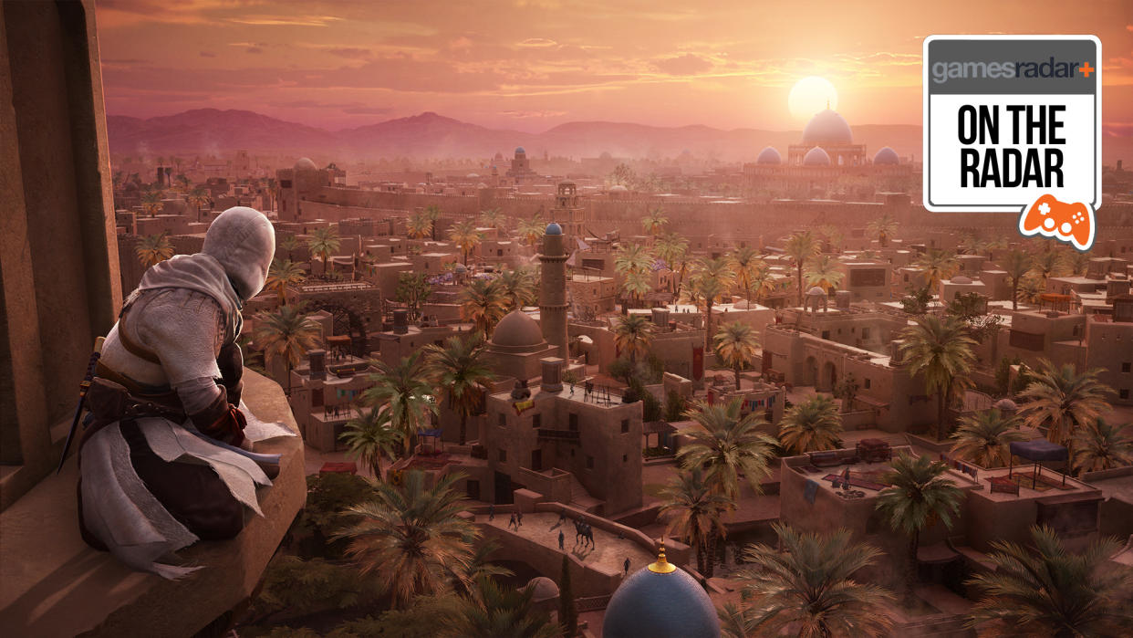  Basim looking over a sunset in Baghdad in Assassin's Creed Mirage. 