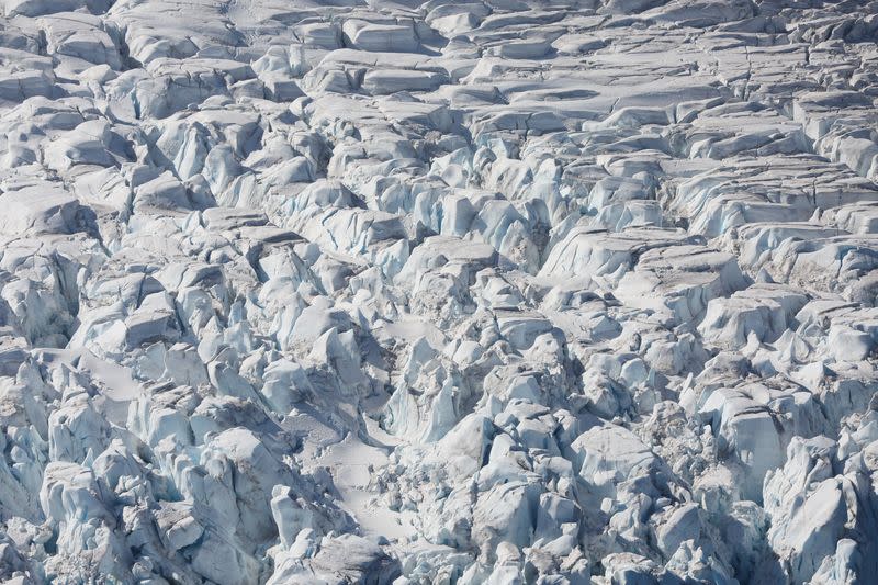 FILE PHOTO: A glacier in Half Moon Bay, Antarctica