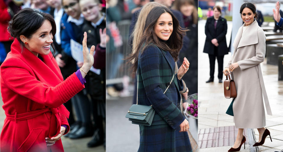 The Duchess of Sussex has raised the profile for many smaller British fashion labels [Photos: Getty/PA]