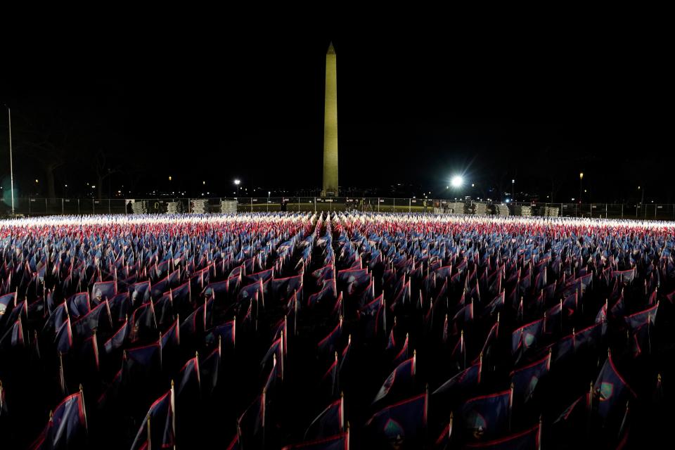 El simbólico 'campo de banderas' en el día de la Inauguración de Biden