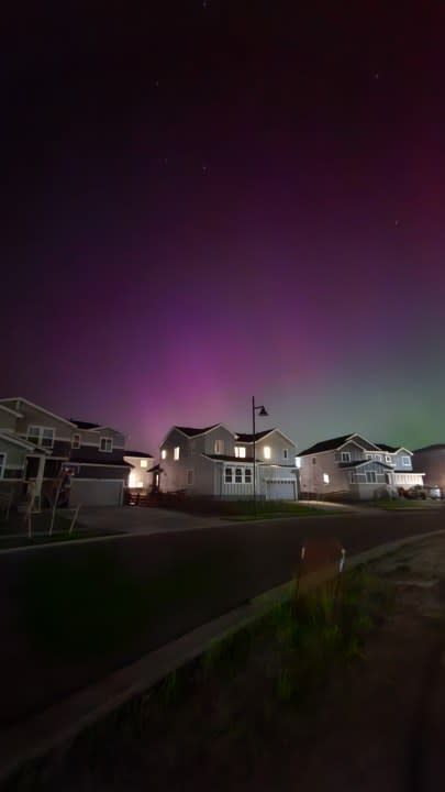 The aurora borealis as seen from Erie, Colorado, on May 10, 2024 (Zach and Erin Spear)