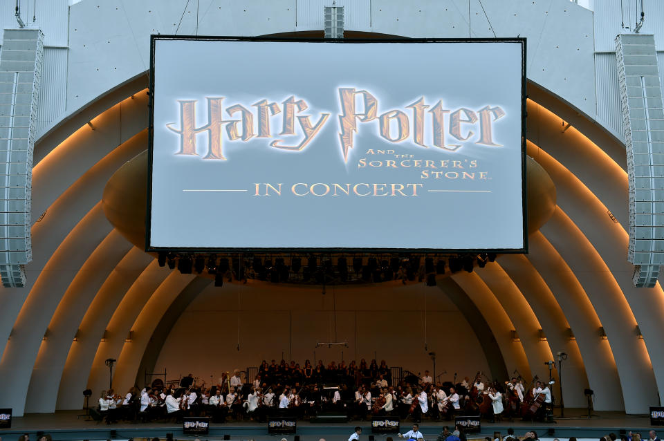 IMAGE DISTRIBUTED FOR WARNER BROS CONSUMER PRODUCTS - The Los Angeles Philharmonic performing the beloved musical score from Harry Potter and the Sorcerer's Stone™ at the West coast premiere of the Harry Potter Film Concert Series at the Hollywood Bowl on Wednesday, July 6, 2016, in Los Angeles. (Photo by Jordan Strauss/Invision for Warner Bros Consumer Products/AP Images)