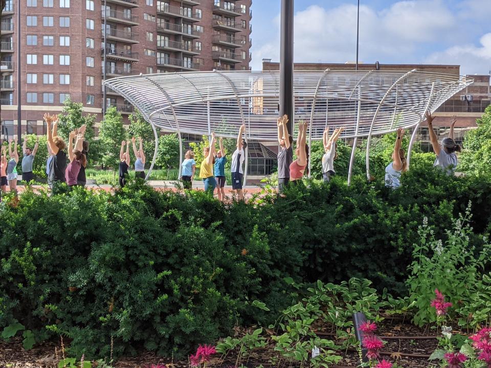 Plan to do some morning yoga on Cowles Commons this summer.