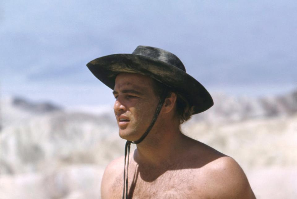 Marlon Brando on the set of the 1961 movie “One-Eyed Jacks.” Getty Images