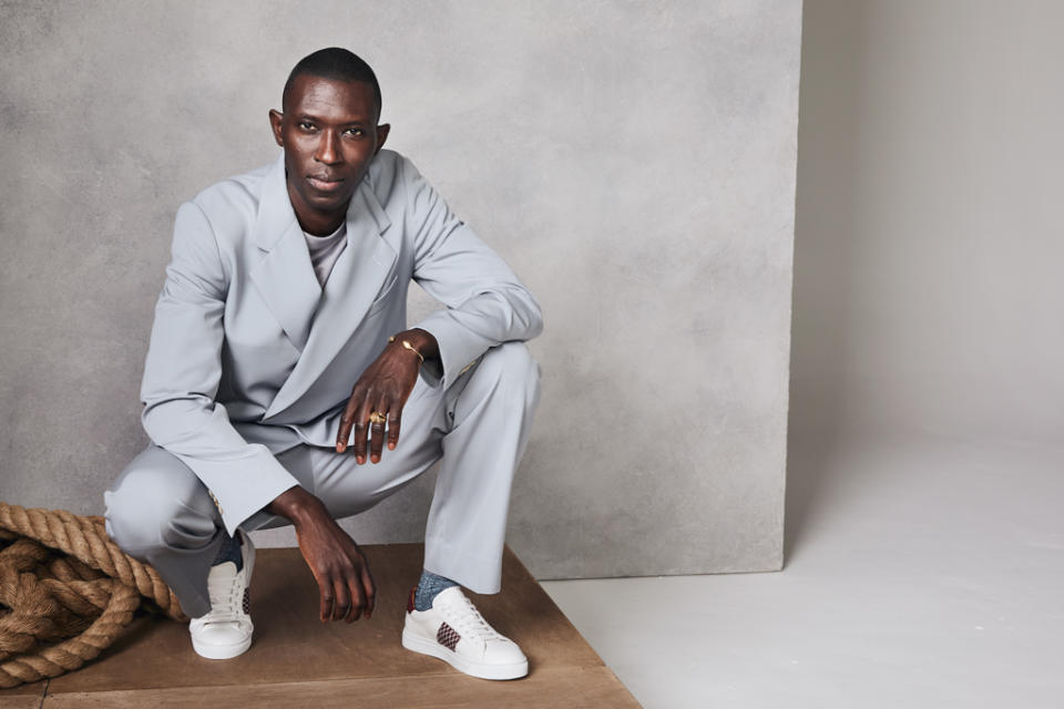 Armando Cabral models a sneaker from his eponymous shoe label. - Credit: Courtesy