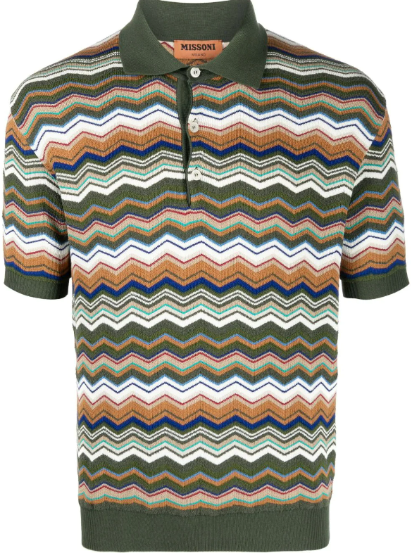 missoni green sweater polo