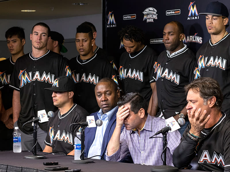 Miami Marlins Team Breaks Down in Tears at Press Conference in Wake of José Fernández's Death| Death