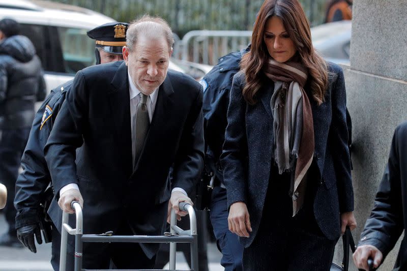 Film producer Harvey Weinstein arrives at New York Criminal Court for his sexual assault trial in New York