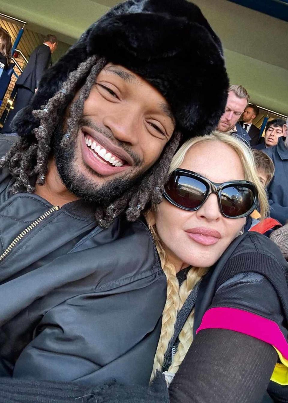 <p>Madonna/Instagram</p> Akeem Morris and Madonna