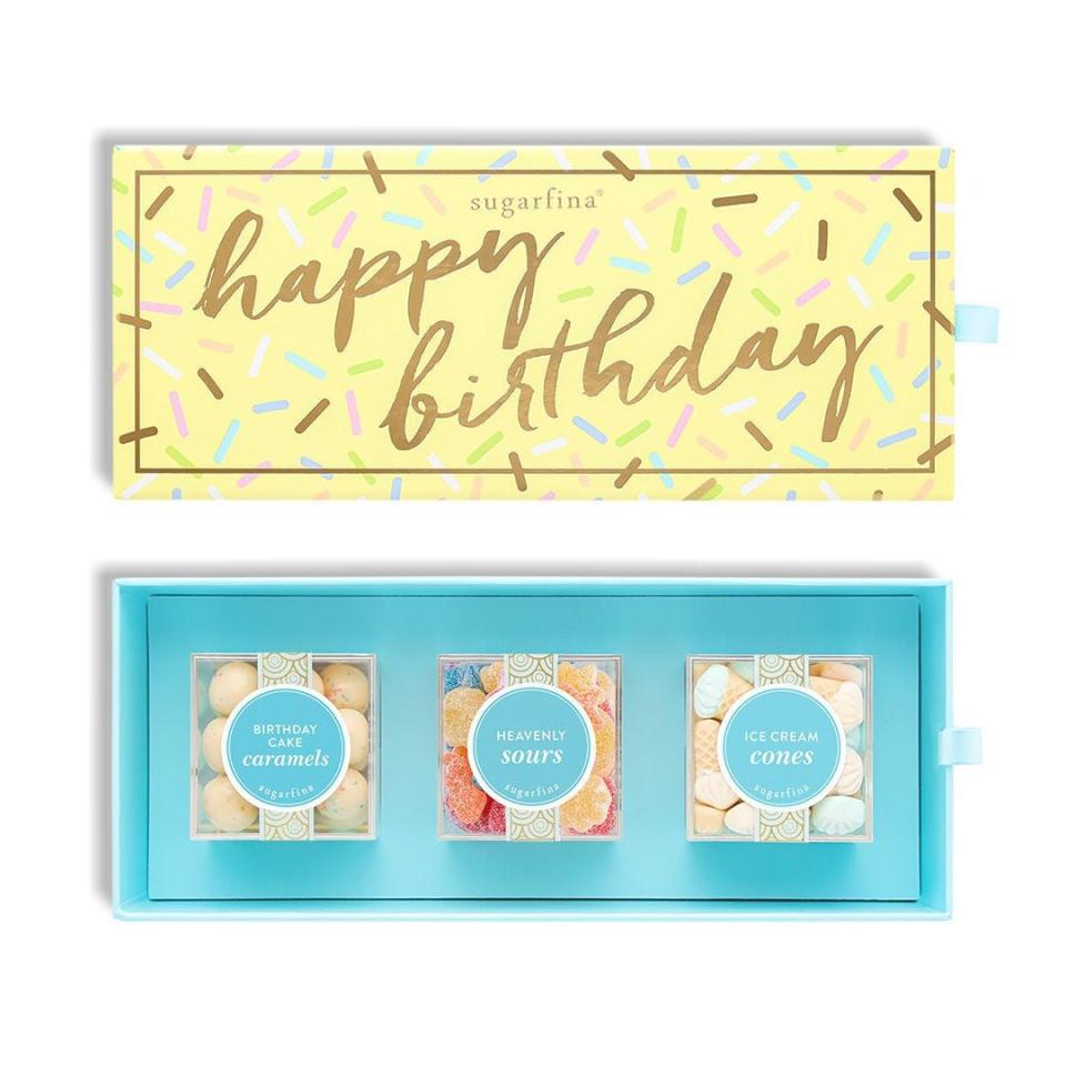 42) Sugarfina Happy Birthday 3 Piece Candy Bento Box