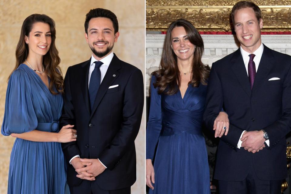 Crown Prince Al Hussein of Jordan and Ms. Rajwa Al Saif, Prince William, Kate Middleton