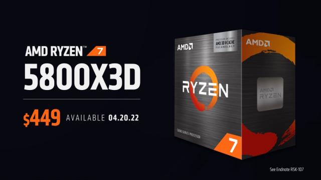 AMD首款採3D V-Cache設計Ryzen 7 5800X3D處理器將於4/