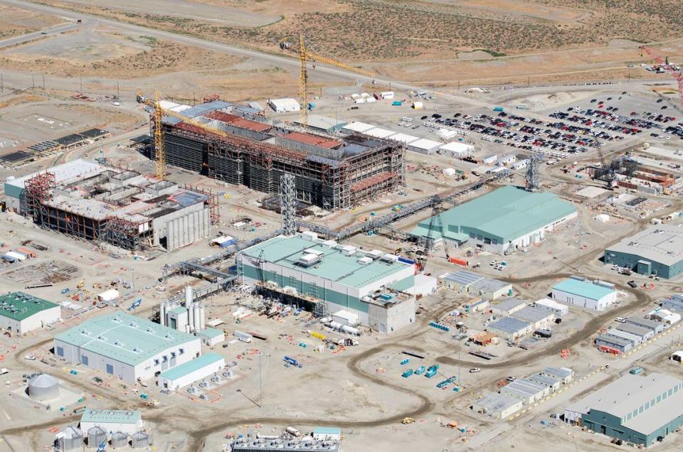 The 65-acre Hanford vitrification plant in Eastern Washington state is shown from the air.