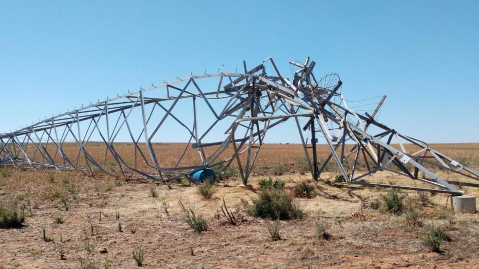 Transmission towers and power lines have been brought down by the storms. Photo: Western Power