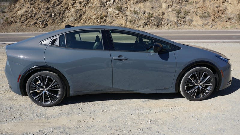 A gray 2023 Toyota Prius.