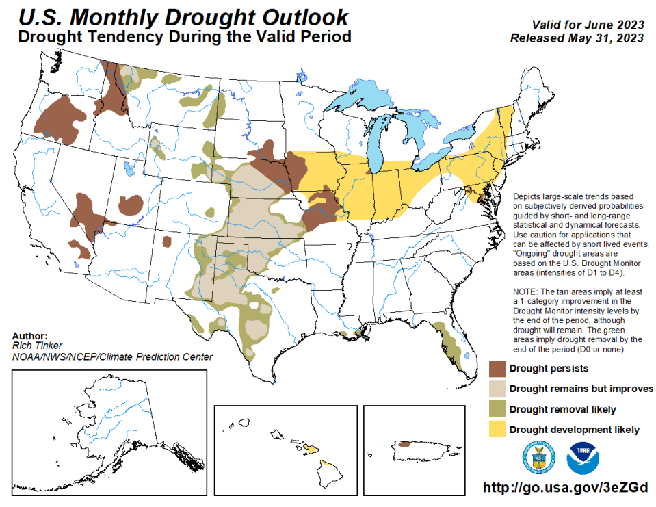 Drought development is likely in south central Pennsylvania as dry conditions continue, according to the Climate Prediction Center.